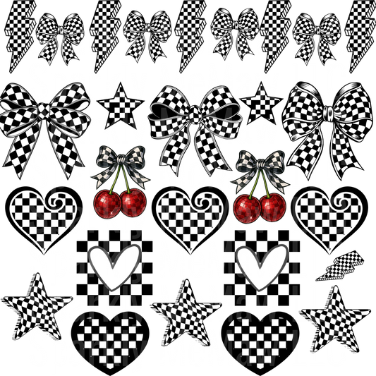 Checkered  UV DTF 10x10 Element Sheet