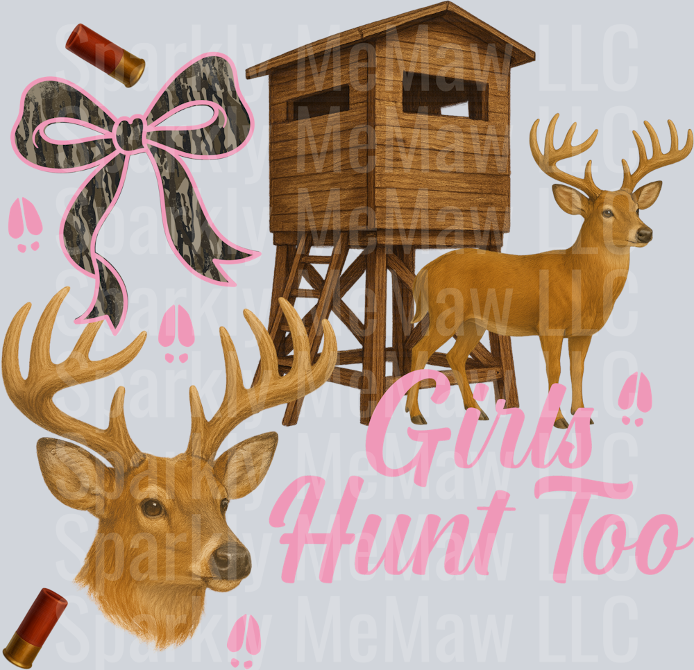 Girls Hunt Too UV DTF Decal