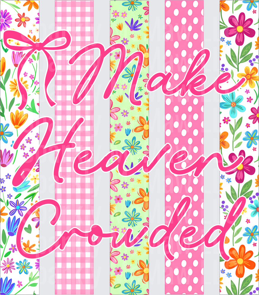 Make Heaven Crowded Pink Floral Stripes UV DTF Decal