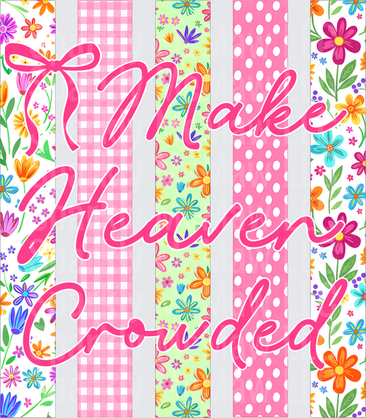 Make Heaven Crowded Pink Floral Stripes UV DTF Decal