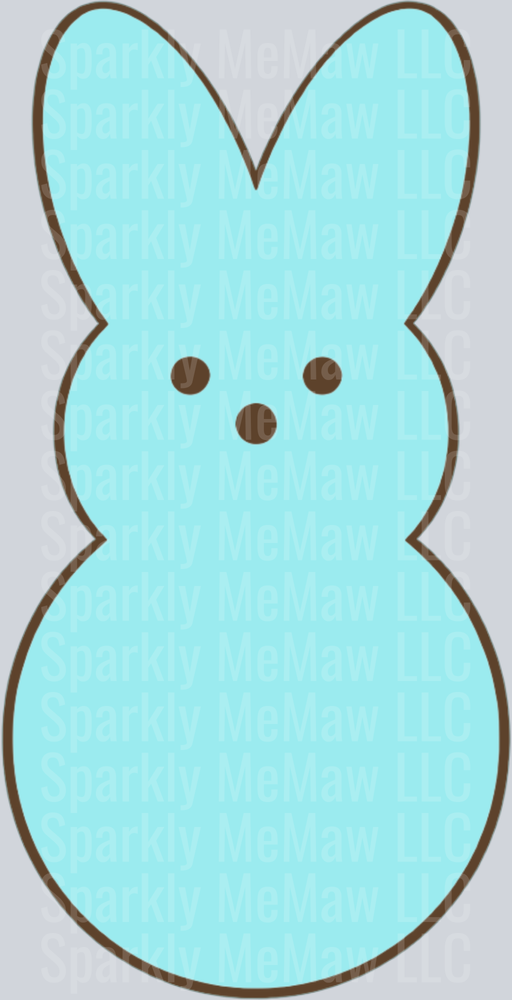 Blue Peeps Marshmallow Bunny UV DTF Decal