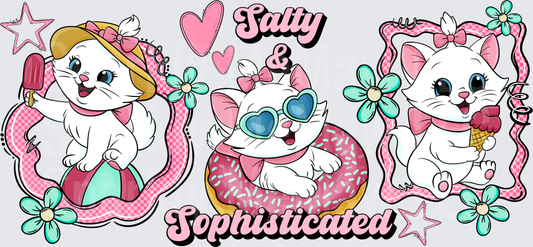 Salty & Sophisticated Marie Cat UV DTF 16 OZ Wrap