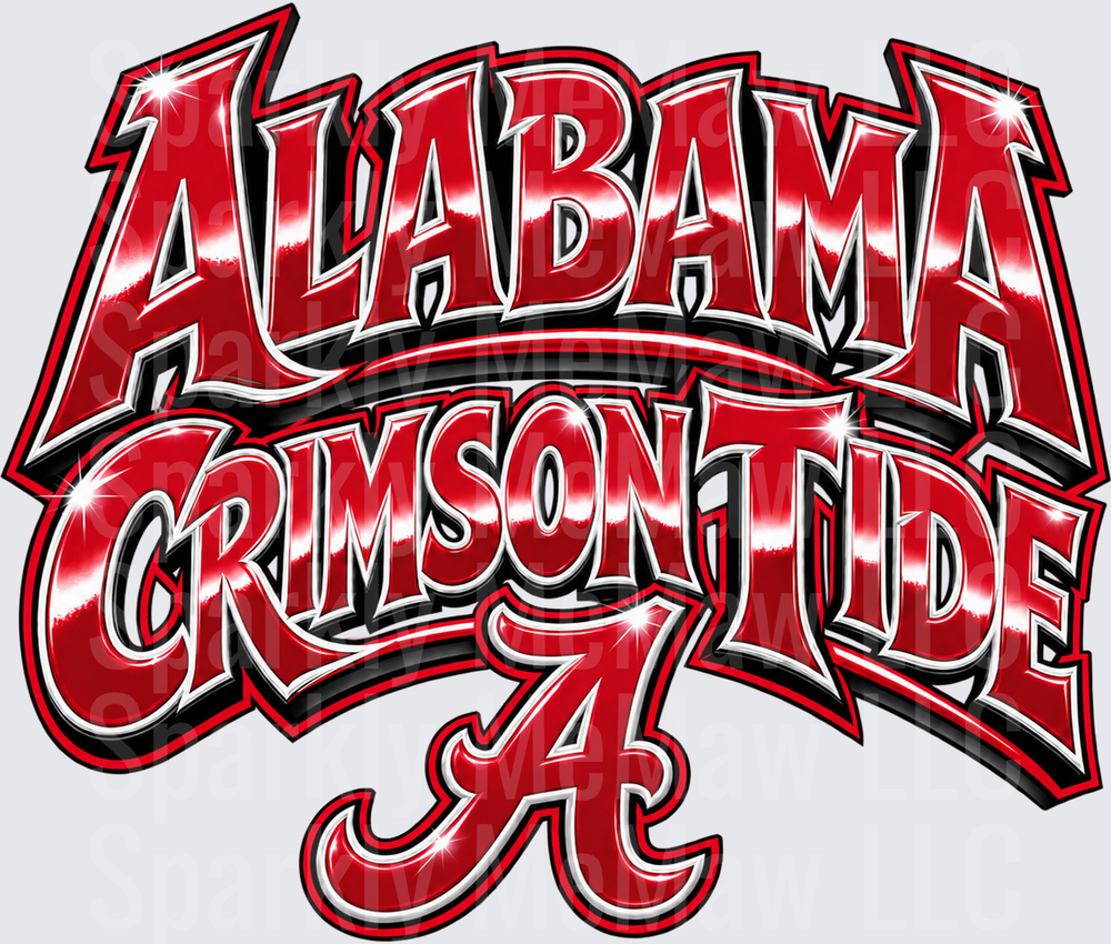 Alabama Crimson Tide Bold Logo UV DTF Decal