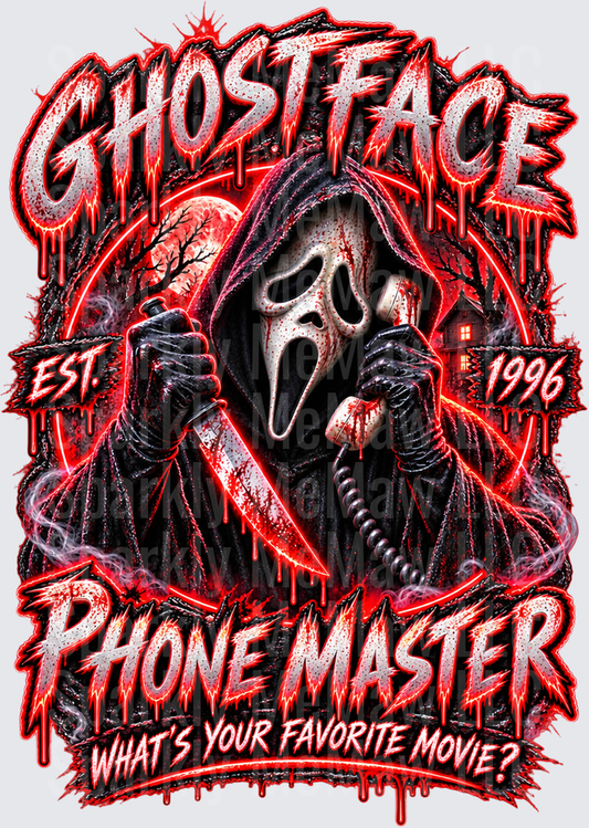 Ghostface Phone Master Horror UV DTF Decal