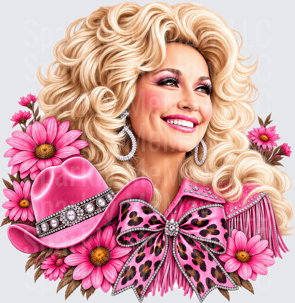 Dolly Parton Pink Cowgirl UV DTF Decal