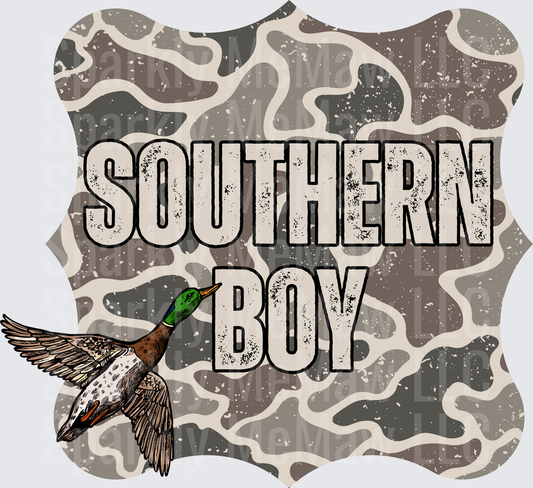 Southern Boy Mallard Duck Camouflage Pattern UV DTF Decal