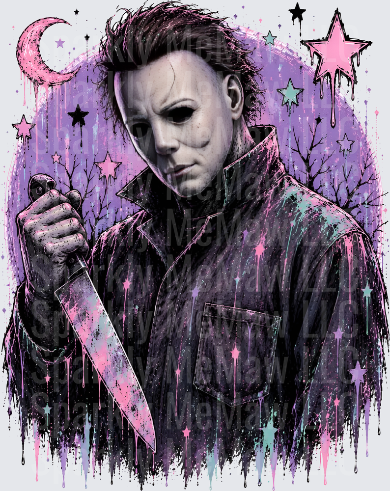Michael Myers Pastel Horror UV DTF Decal
