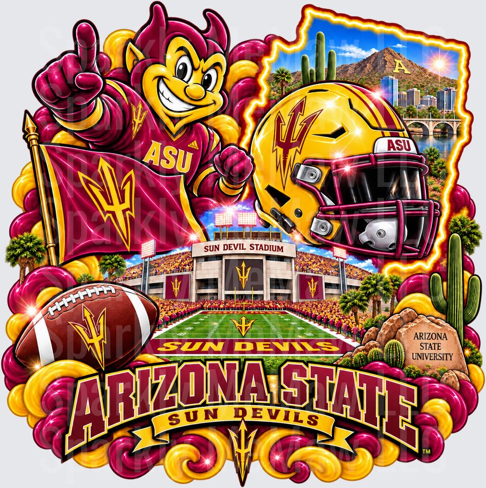 Arizona State Sun Devils Sparky this is a UV DTF Decal
