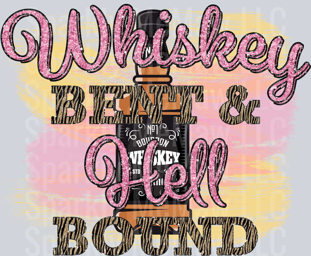 Whiskey Bent UV DTF Decal (in width)