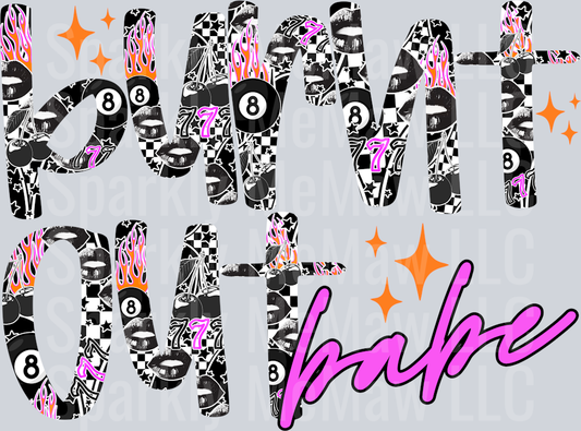 burnt out babe UV DTF Decal