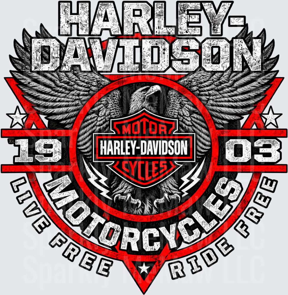 HD  Eagle 1903 Live Free Ride Free is a UV DTF Decal