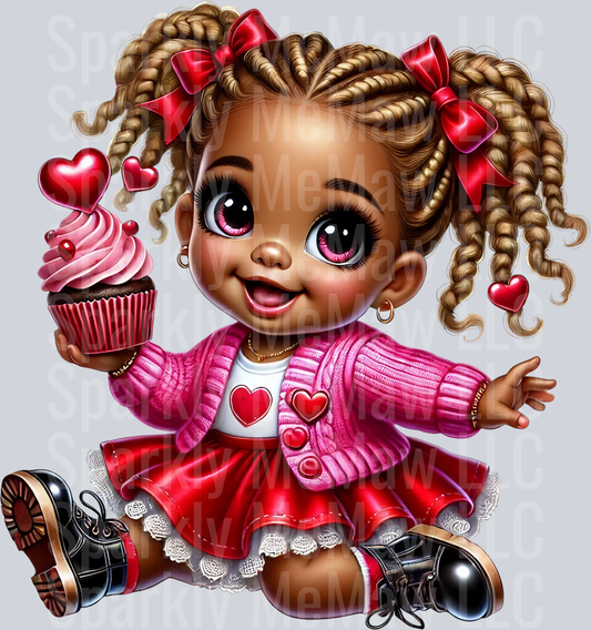 valentine girl 7 Clip Art UV DTF Decal
