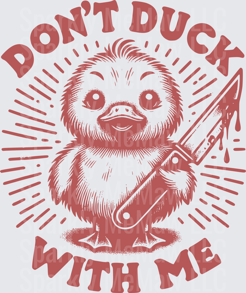 Don't Duck With Me Sloth Holding Knife UV DTF Decal