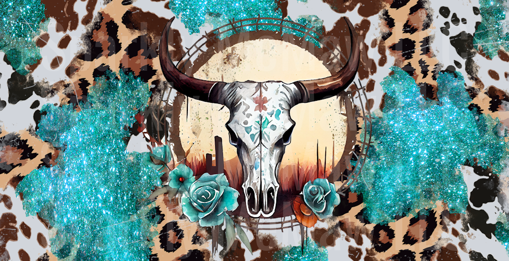 Cow Skull 16 oz UV DTF Wrap
