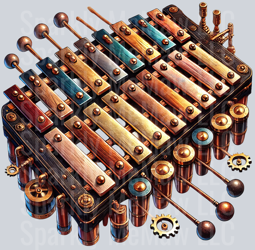 Musical Steampunk UV DTF Clip art Decal 14