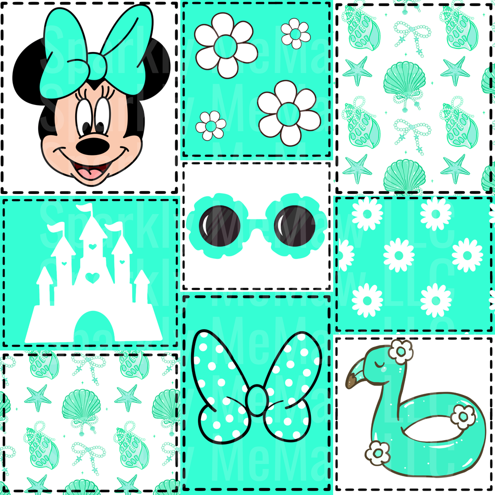 mouse 10x10 Cut and Stick Patchwork UV DTF Set