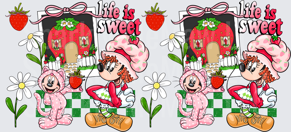 Minnie Strawberry Shortcake Life Sweet is a UV DTF 16 OZ Wrap