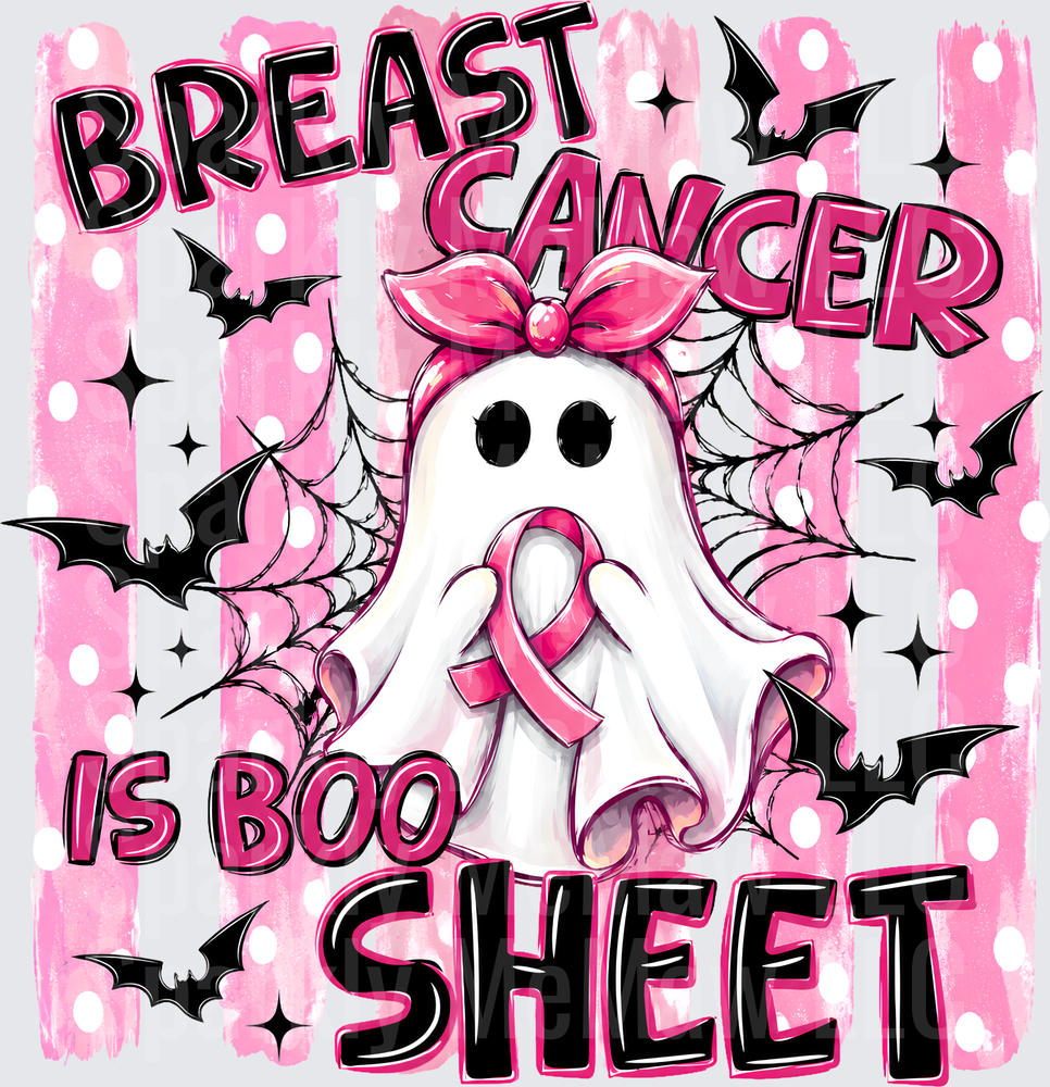 Breast Cancer Is Boo Sheet UV DTF Decal