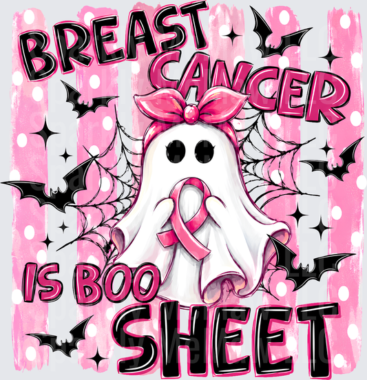 Breast Cancer Is Boo Sheet UV DTF Decal