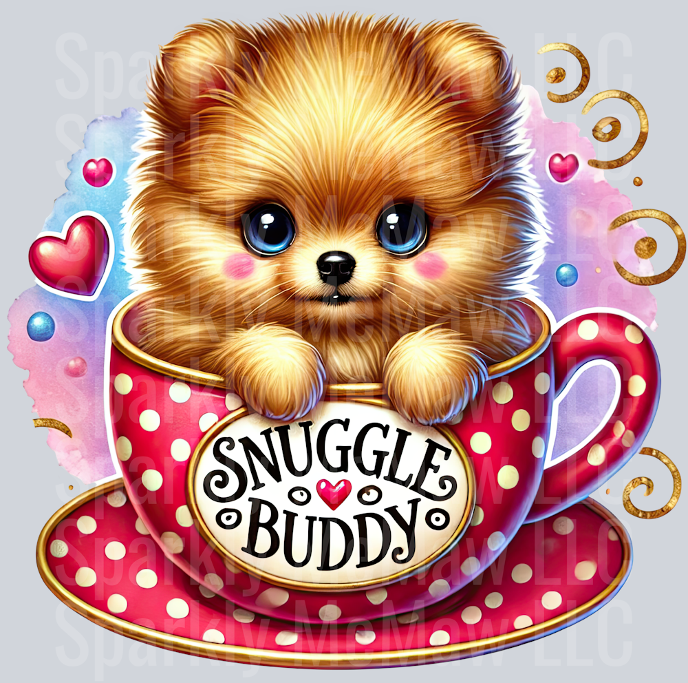 Valentines Cup Puppy 25  UV DTF Decal