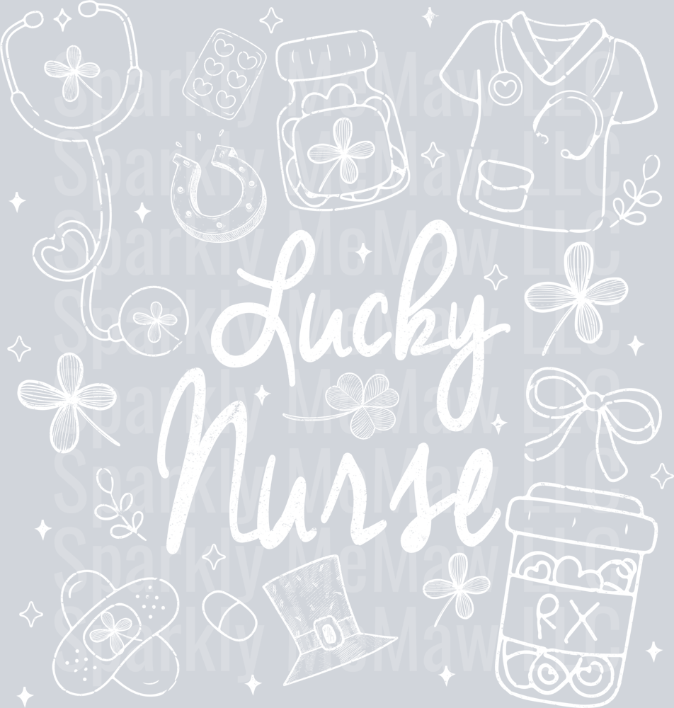 Lucky Nurse Doodles White  UV DTF Decal
