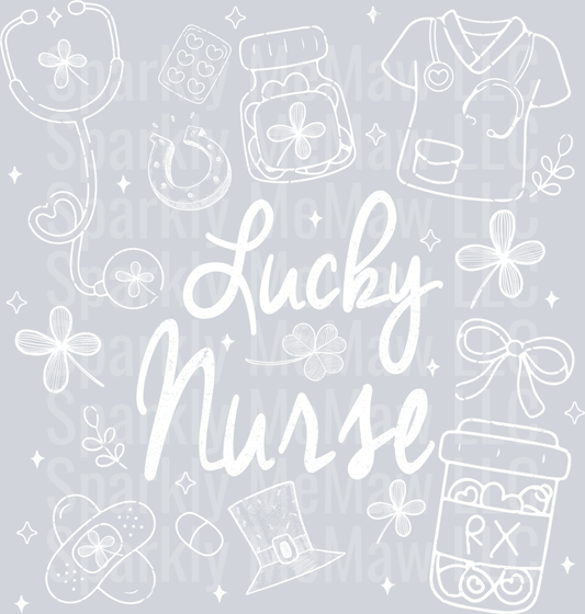 Lucky Nurse Doodles White  UV DTF Decal