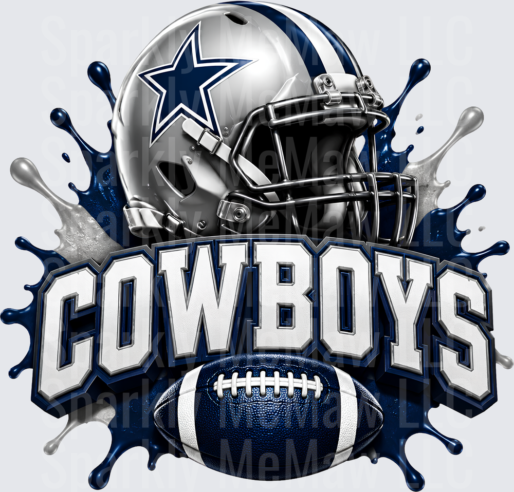 Dallas Cowboys Helmet Splash UV DTF Decal