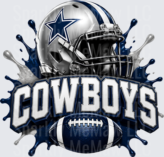 Dallas Cowboys Helmet Splash UV DTF Decal