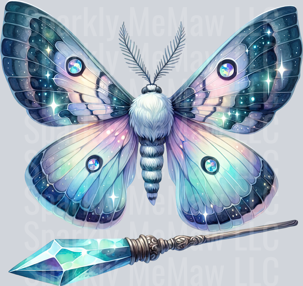 48 Nocturne Moth ClipArt Decal