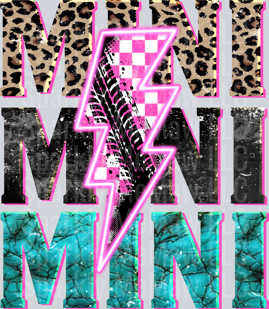 RACE_MINI_Lightning_Bolt_ DTF Transfer (Fabrics)