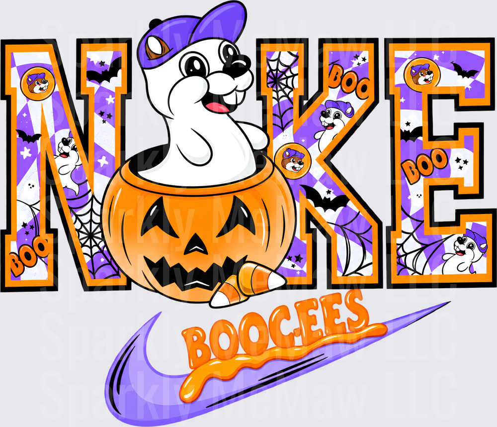 Nike Boogees Halloween Ghost Pumpkin UV DTF Decal