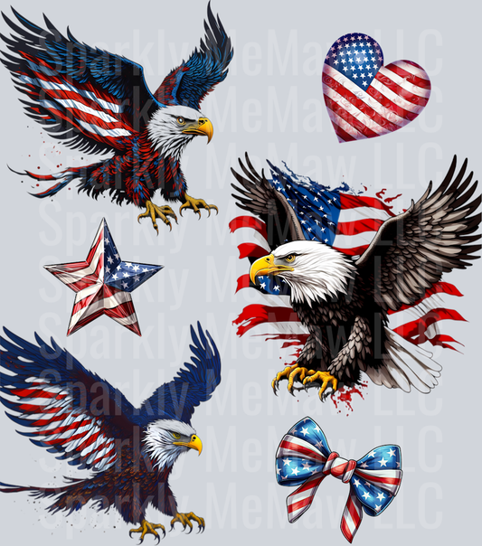 USA Eagle UV DTF Element Sheet