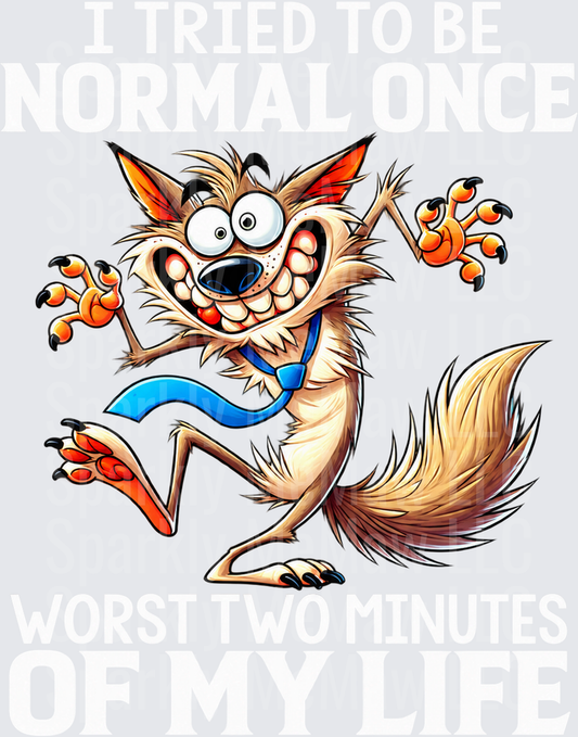 Crazy Wild Cartoon Wolf UV DTF Decal