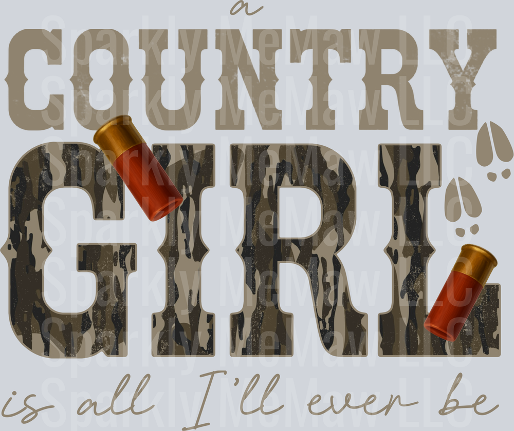 Country Girl Camo Pattern with Shotgun Shells UV DTF Decal