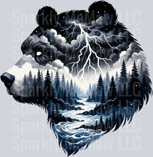 17 Landscape Bears Clip Art Decal