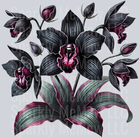 2 Gothic Flowers Clip Art UV DTF Decal