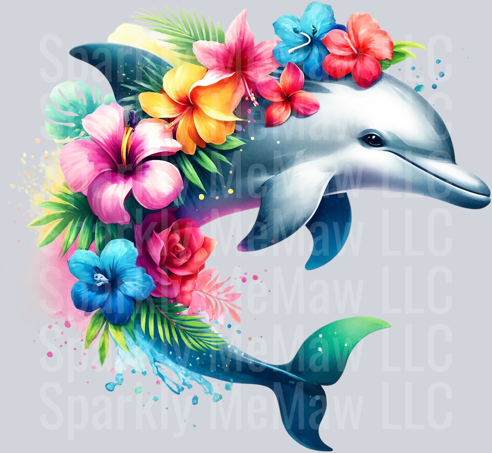 dolphin 9 Clip Art UV DTF Decal