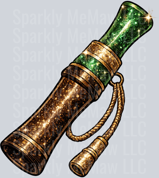 Vintage Brass Spyglass Telescope with Green Lens UV DTF Decal