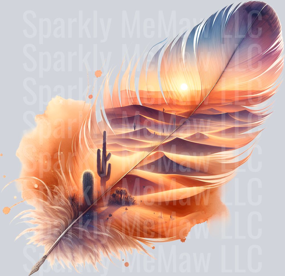 Fantasy Scenic Feather UV DTF Decal 2