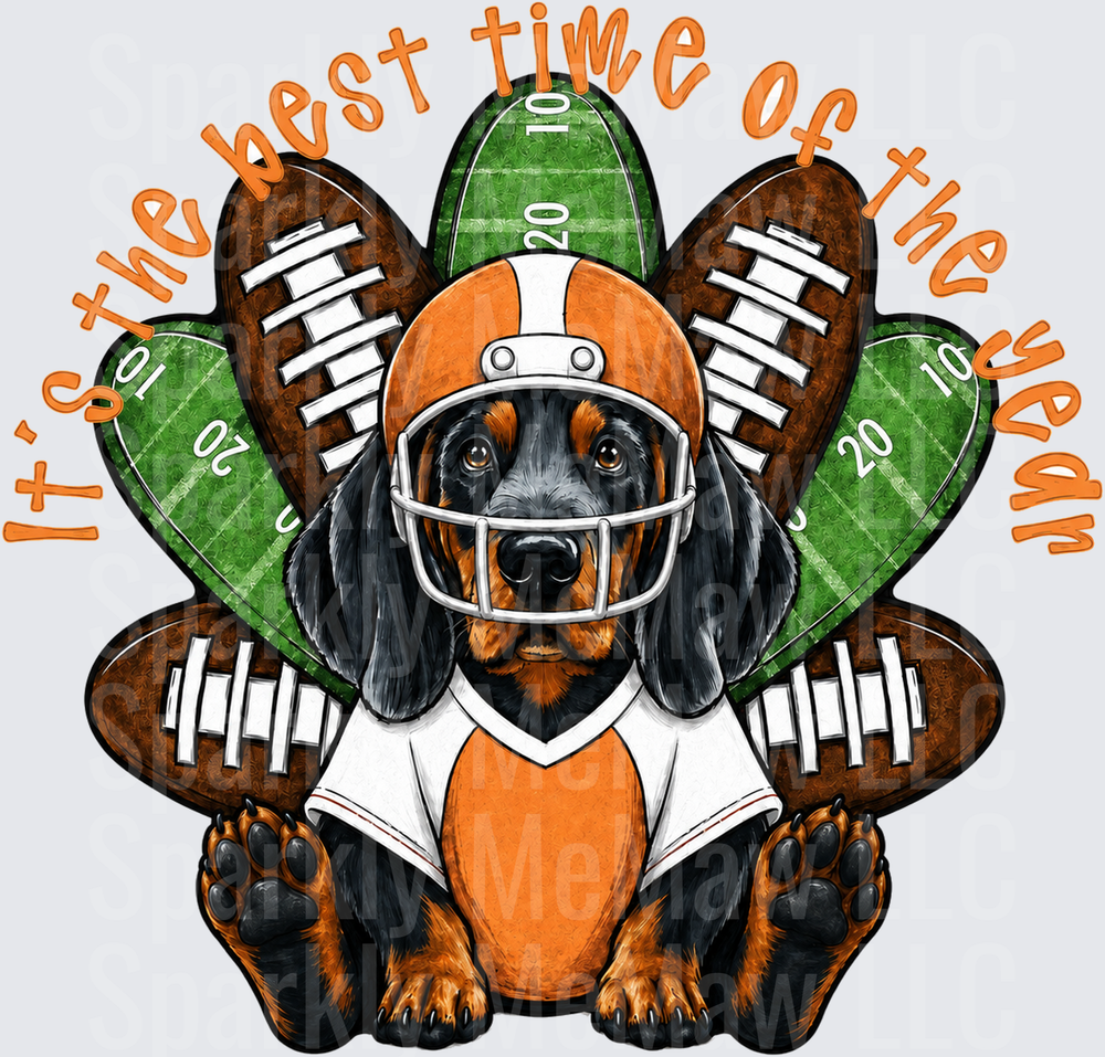 Dachshund Football Season UV Decal