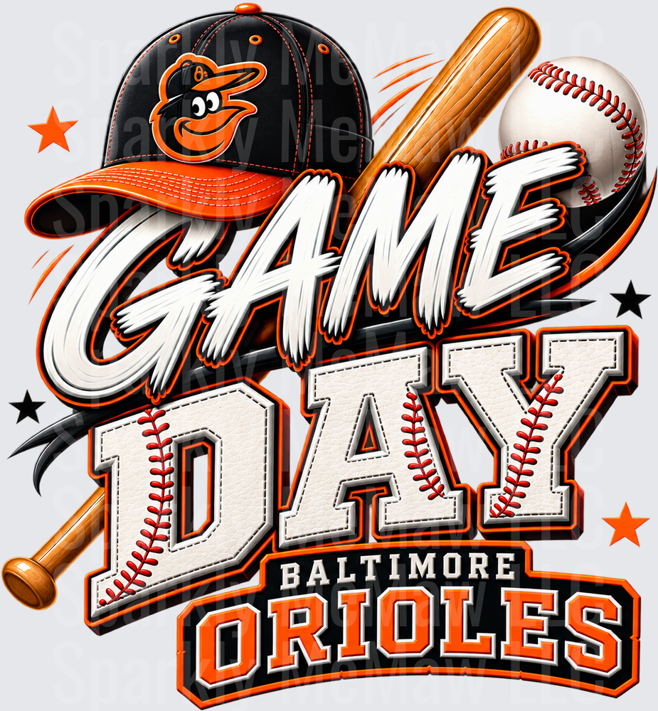 Baltimore Orioles Game Day UV DTF Decal