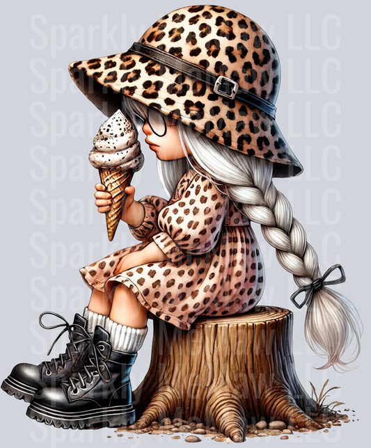 22 Leopard Print Gnome Girls Clipart Decal