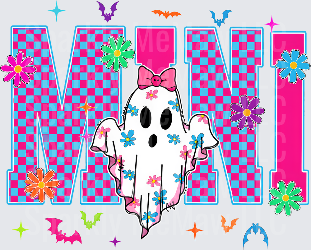 Mini Ghost Floral Halloween UV DTF Decal