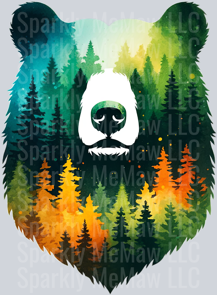 10 Landscape Bears Clip Art Decal