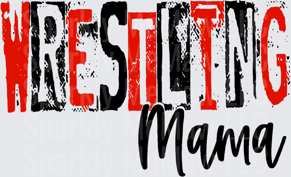 Wrestling Mama Bold Red Black UV Decal Decal
