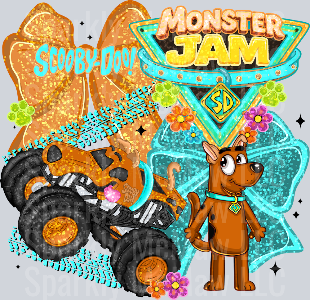 Monster Jam Scooby Bow UV DTF Decal