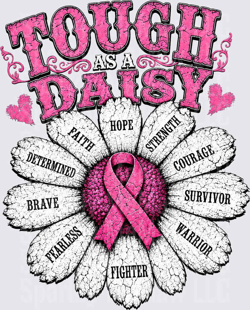 Tough As A Daisy Breast Cancer Awareness UV DTF Decal