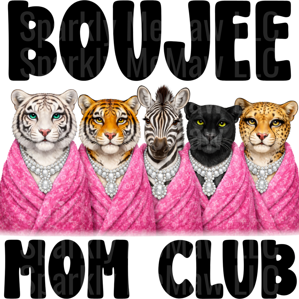 Boujee mom big font uv dtf decal