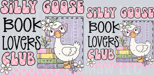 Silly Goose Book lovers club  4  inch and 5 inch decal (one set)