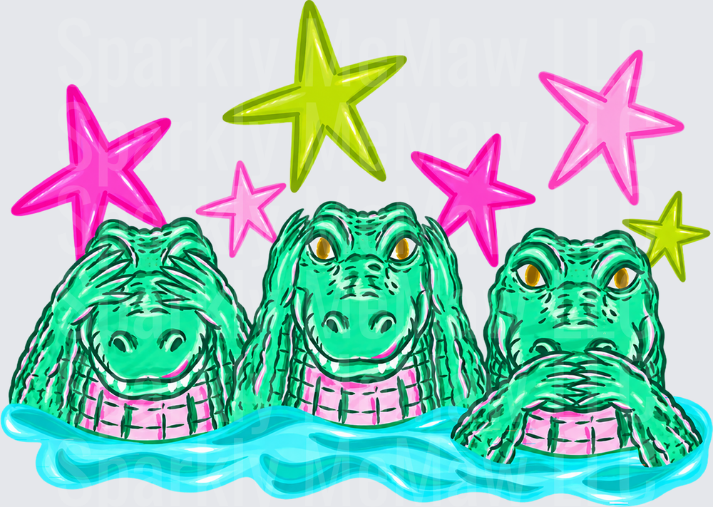 Three Groovy Gators is a UV DTF Decal